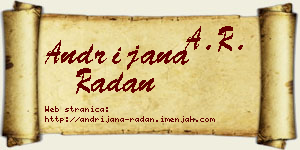 Andrijana Radan vizit kartica